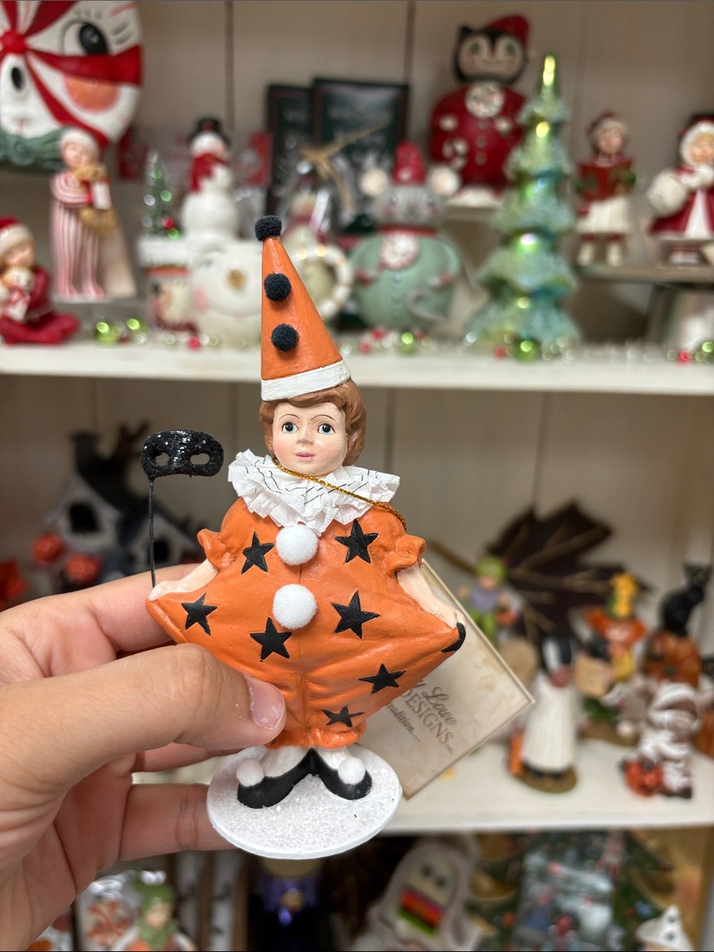 Halloween masquerade clown girl by Bethany Lowe designs